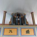 180415 - Interior of Saint Anne church in Nowy Lubiel - choir and organ pipe - 02